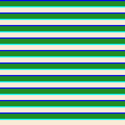 [ Thumbnail: Blue, Forest Green, Aqua, and Beige Colored Lines Pattern Acrylic Print ]