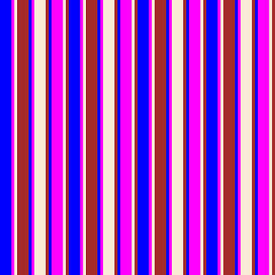 [ Thumbnail: Blue, Fuchsia, Beige, and Brown Colored Stripes Pattern Duvet Cover ]