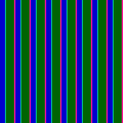 [ Thumbnail: Blue, Green, Dark Green, and Deep Pink Colored Lines Pattern Wood Print ]
