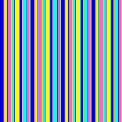[ Thumbnail: Blue, Hot Pink, Yellow, and Aqua Colored Striped Pattern Acrylic Print ]
