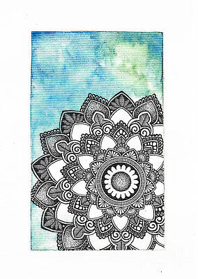  Drawing - Blue Mandala Art by Ambica Agarwal