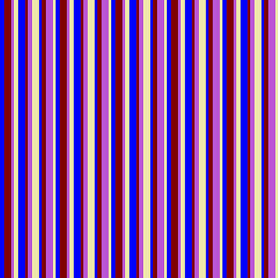 [ Thumbnail: Blue, Maroon, Orchid, and Pale Goldenrod Colored Stripes Pattern Acrylic Print ]