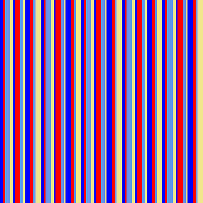 [ Thumbnail: Blue, Red, Cornflower Blue, and Tan Colored Striped Pattern Duvet Cover ]