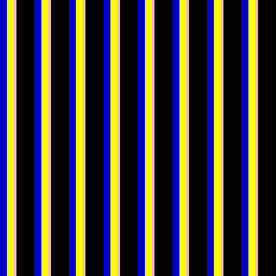[ Thumbnail: Blue, Yellow, Light Pink, and Black Colored Pattern of Stripes Wood Print ]