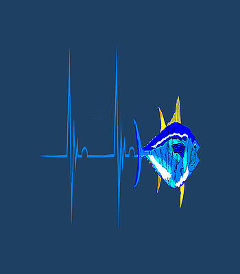 Bluefin Tuna Heartbeat Ekg Pulseline Deep Sea Fishing | Sticker