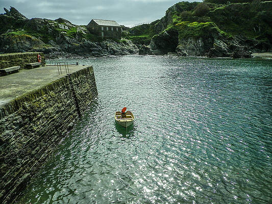 Boat In Polperro Harbour Cornwall 2020 Re-edit by Richard Brookes Boat In Polperro Harbour Cornwall 2020 Re-edit by Richard Brookes