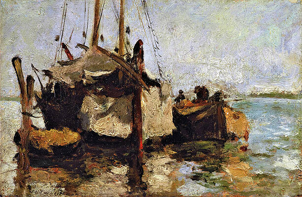Boats In Harbor Paintings Fine Art America