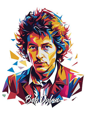 Wall Art - Digital Art - Bob Dylan #2 in WPAP Pop Art by Vector Artnesia