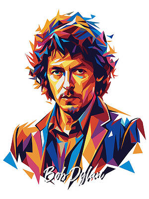 Wall Art - Digital Art - Bob Dylan #3 in WPAP Pop Art by Vector Artnesia