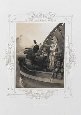 Bobolina Blockading Nauplia Print by J B Kuhn after Peter von Hess