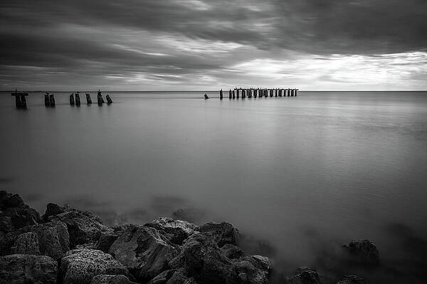 Wall Art - Photograph - Boca Grande sunset BW by Alexey Stiop
