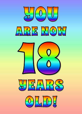 [ Thumbnail: Bold, Exciting, Multicolored Rainbow Spectrum 18th Birthday Greeting Message Jigsaw Puzzle ]