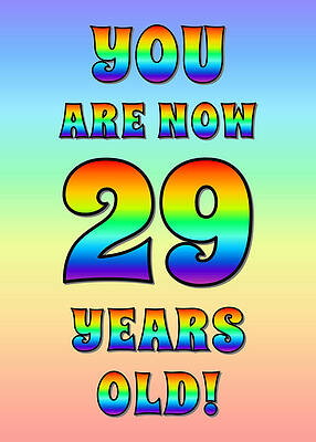 [ Thumbnail: Bold, Exciting, Multicolored Rainbow Spectrum 29th Birthday Greeting Message Jigsaw Puzzle ]
