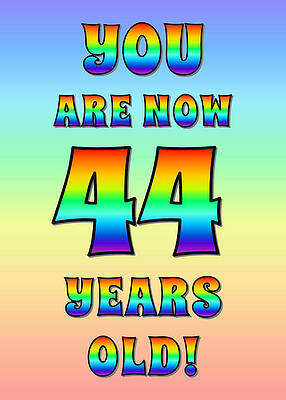 [ Thumbnail: Bold, Exciting, Multicolored Rainbow Spectrum 44th Birthday Greeting Message Jigsaw Puzzle ]