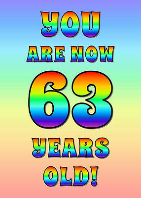 [ Thumbnail: Bold, Exciting, Multicolored Rainbow Spectrum 63rd Birthday Greeting Message Jigsaw Puzzle ]