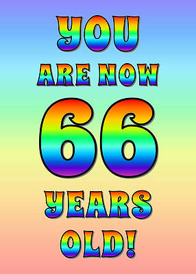 [ Thumbnail: Bold, Exciting, Multicolored Rainbow Spectrum 66th Birthday Greeting Message Poster ]
