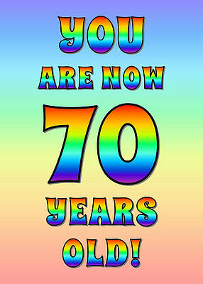 [ Thumbnail: Bold, Exciting, Multicolored Rainbow Spectrum 70th Birthday Greeting Message Framed Print ]
