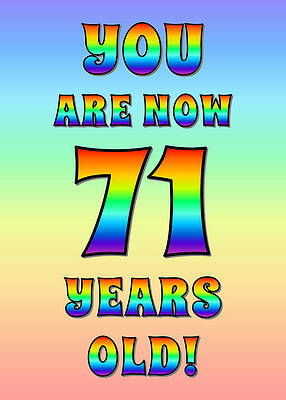 [ Thumbnail: Bold, Exciting, Multicolored Rainbow Spectrum 71st Birthday Greeting Message Jigsaw Puzzle ]