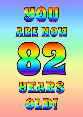 [ Thumbnail: Bold, Exciting, Multicolored Rainbow Spectrum 82nd Birthday Greeting Message Jigsaw Puzzle ]