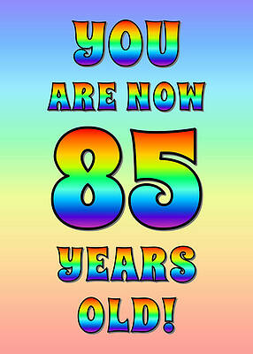 [ Thumbnail: Bold, Exciting, Multicolored Rainbow Spectrum 85th Birthday Greeting Message Jigsaw Puzzle ]
