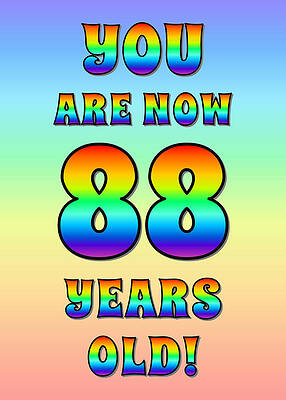 [ Thumbnail: Bold, Exciting, Multicolored Rainbow Spectrum 88th Birthday Greeting Message Jigsaw Puzzle ]