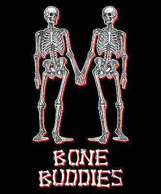 Wall Art - Digital Art - Bone Buddies Funny Skeleton by Flippin Sweet Gear
