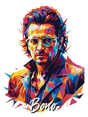 Wall Art - Digital Art - Bono #3 in WPAP Pop Art by Vector Artnesia