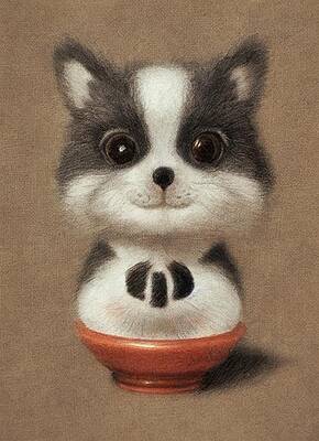 Wall Art - Digital Art - Bowl of Cuteness by Samuel HUYNH