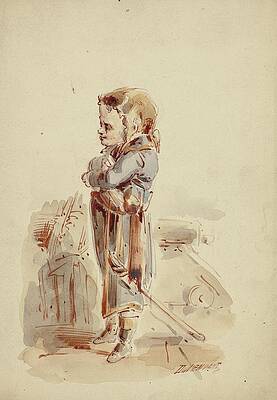 Boy Fishing - Dupenvant French, 19th century - Artist: Dupenvant