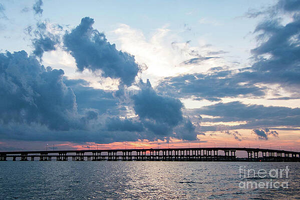 Fishing Pier, Fort Myers Beach at Sunset Poster Art Print, Florida Home  Decor