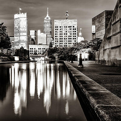 Wall Art - Photograph - Bright Lights Of Indy - Classic Sepia 1x1 by Gregory Ballos