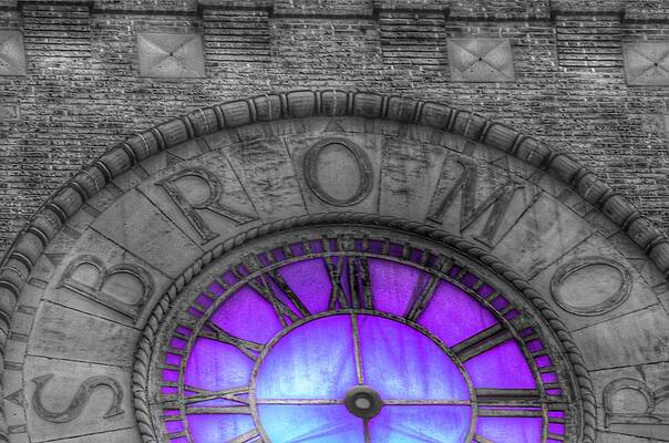 Bromo Seltzer Tower Clock Face Purple by Marianna Mills Bromo Seltzer Tower Clock Face Purple by Marianna Mills