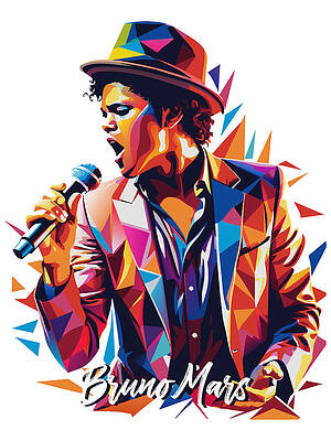 Wall Art - Digital Art - Bruno Mars #2 in WPAP Pop Art by Vector Artnesia