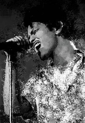 Wall Art - Digital Art - Bruno Mars, APT Performance BW by Gradify Creations