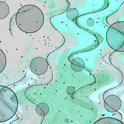Wall Art - Digital Art - Bubbles and Streamers Colorful  Festive Abstract by Shelli Fitzpatrick