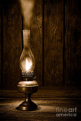 Wall Art - Photograph - Burning the Midnight Oil - Sepia by American West Legend