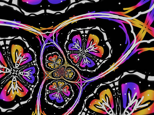 Wall Art - Digital Art - Butterflies in Space by Eileen Backman