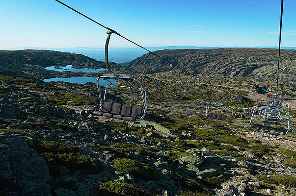 Cableway and lake in Serra da Estrela by Angelo DeVal Cableway and lake in Serra da Estrela by Angelo DeVal
