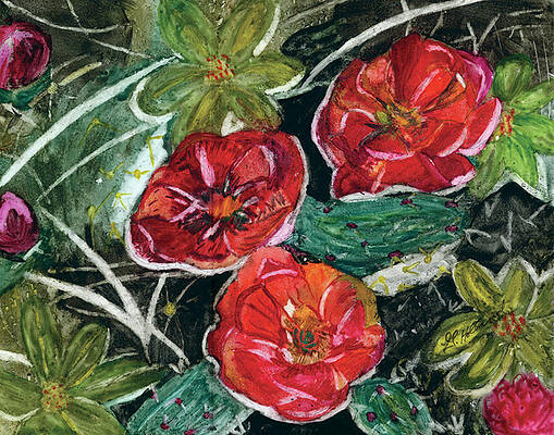 Wall Art - Painting - Cactus Roses by Genevieve Holland