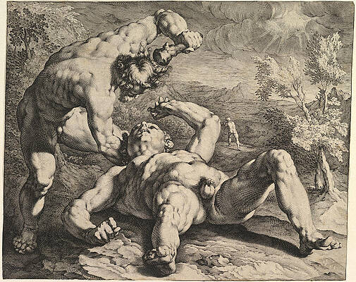 Cain Killing Abel Print by Jan Muller