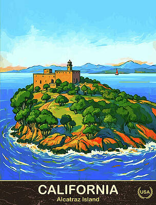 Wall Art - Digital Art - California, Alcatraz Island by Long Shot