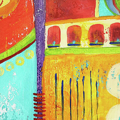 Wall Art - Painting - CALYPSO Colorful Abstract Painting by Lynnie Lang