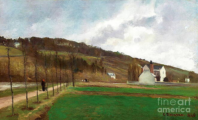 Wall Art - Painting - Camille Pissarro - The Banks of the Marne in Winter by Alexandra Arts