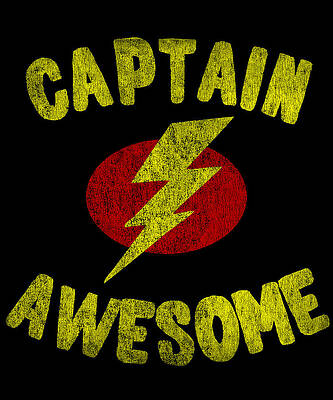Wall Art - Digital Art - Captain Awesome Retro by Flippin Sweet Gear