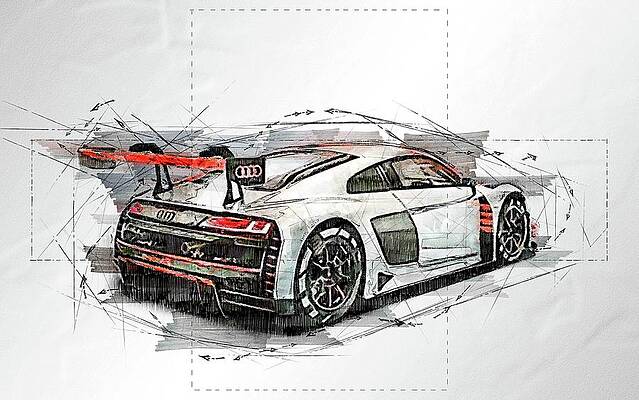 Audi R8 Le Mans echte LEINWAND Bild Canvas ART Kunstdruck Leinwandbild Lounge 