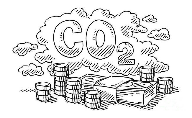 Wall Art - Drawing - Carbon Dioxide Emission Pricing Drawing by Frank Ramspott
