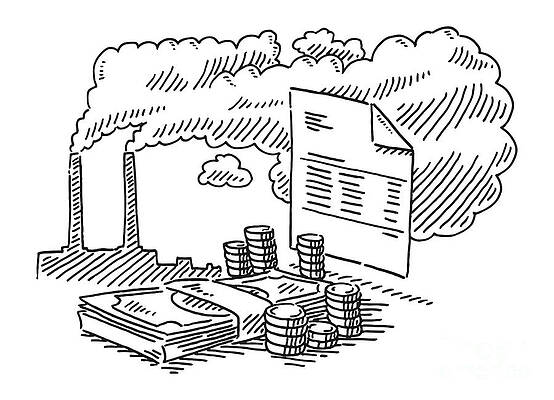 Wall Art - Drawing - Carbon Tax Concept Drawing by Frank Ramspott