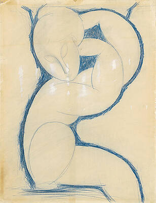 Caryatid 2 Print by Amedeo Modigliani