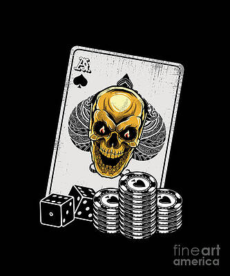 Wall Art - Digital Art - Casino Player Ace Spades Cards Poker Gambling Gift by Thomas Larch