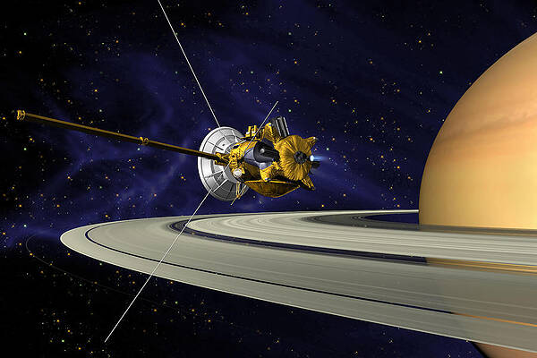 Wall Art - Digital Art - Cassini Saturn Orbit Insertion by Mango Art